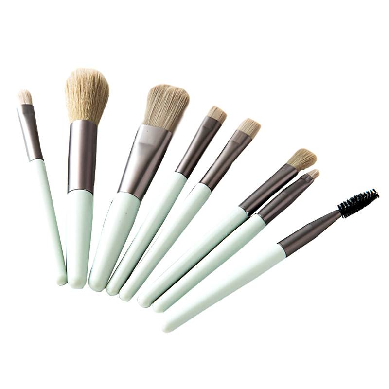 8Pcs Travel Size Custom Cosmetic Powder Eyeshadow Make Up Brushes Set Wooden Handle Wood Makeup Brushes